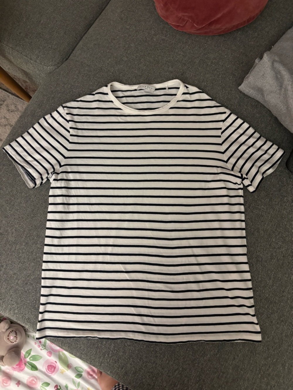 Sandro Paris - Women’s Striped Black & White Cotton Tshirt
